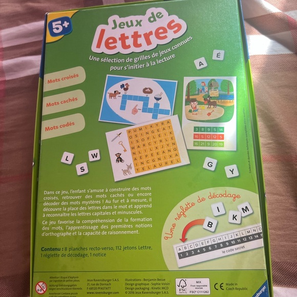 Jeux de Lettres Educational Toy - Green - Picture 2 of 2